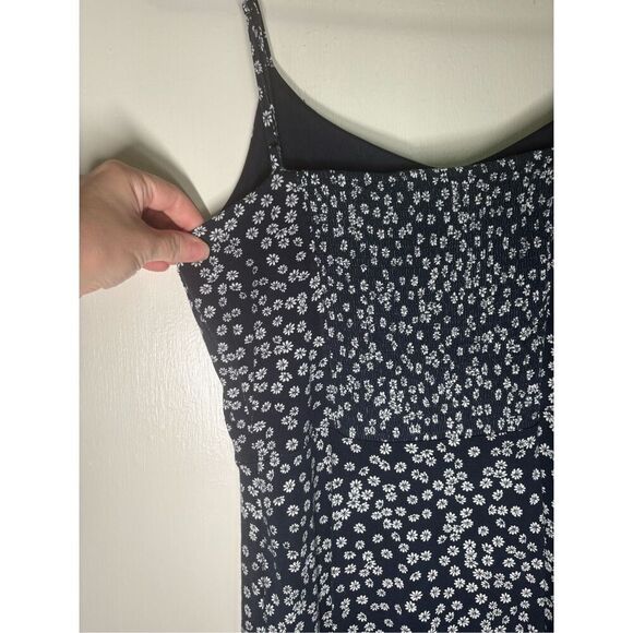 Loft Navy Blue Daisy Print Midi Sun Dress size 4NWT - Picture 12 of 12